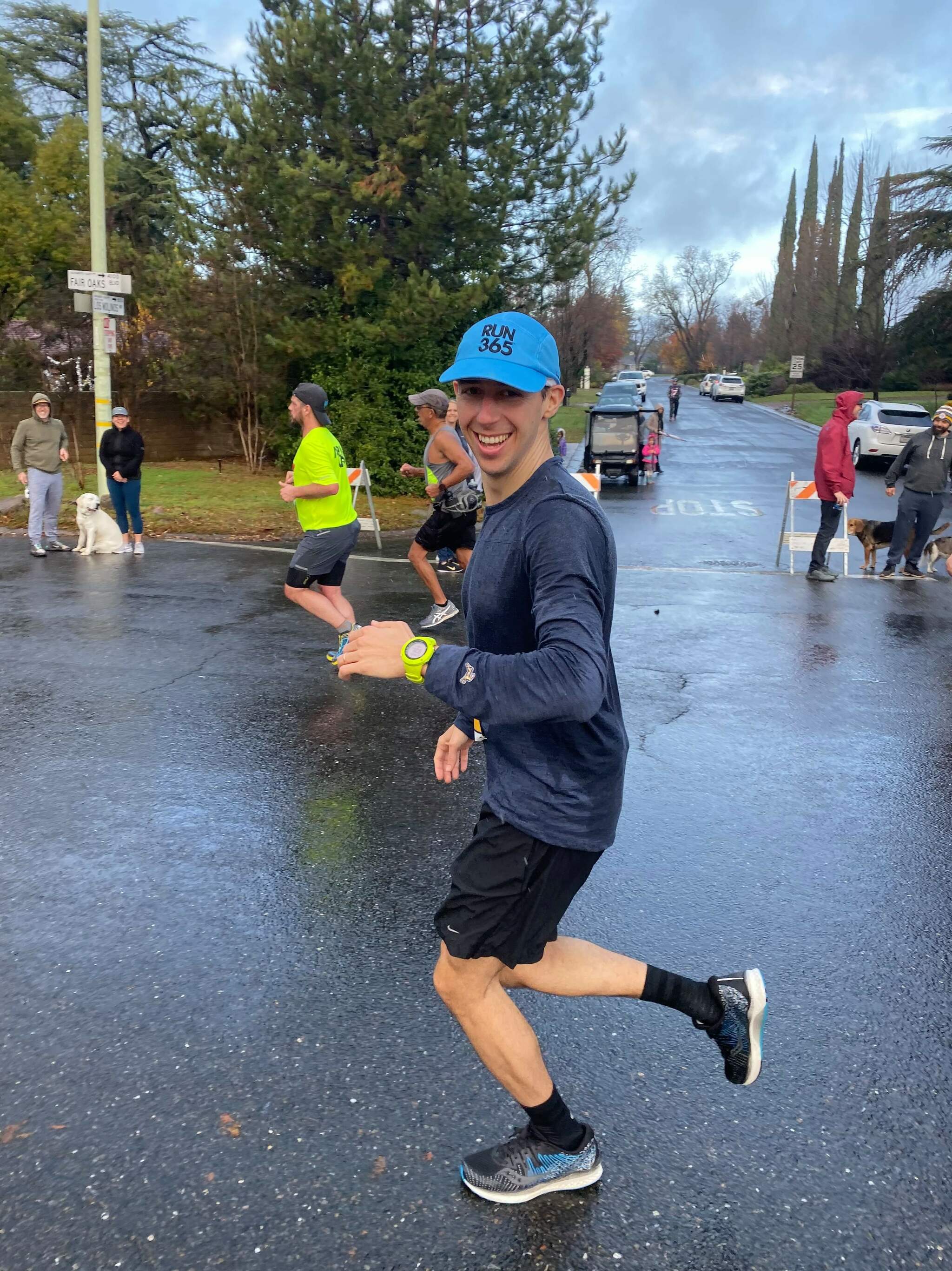 Jeff running.