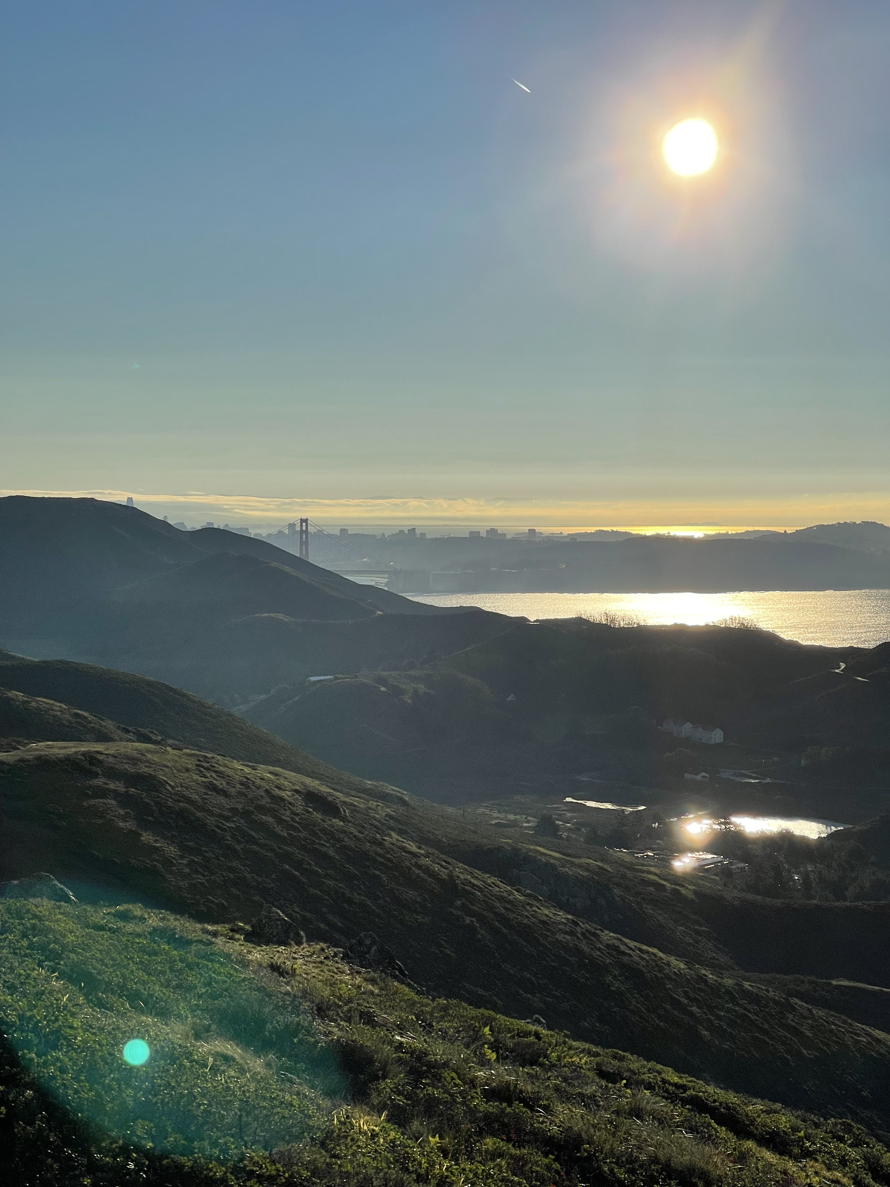 A peek at the Golden Gate Bridge during a Wednesday morning trail run.